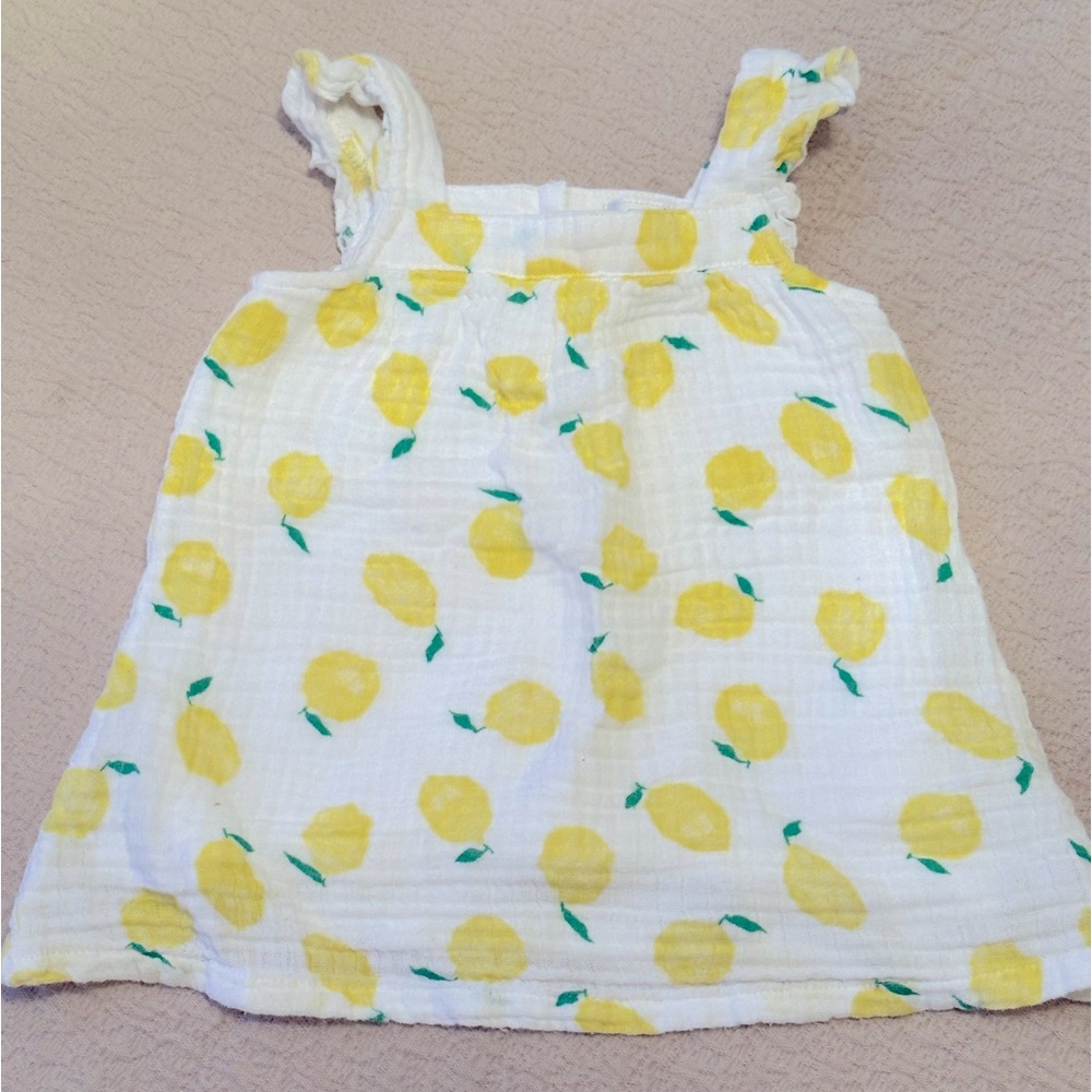 Angel Dear Summer Lemon Dress, 6-12 month, EUC